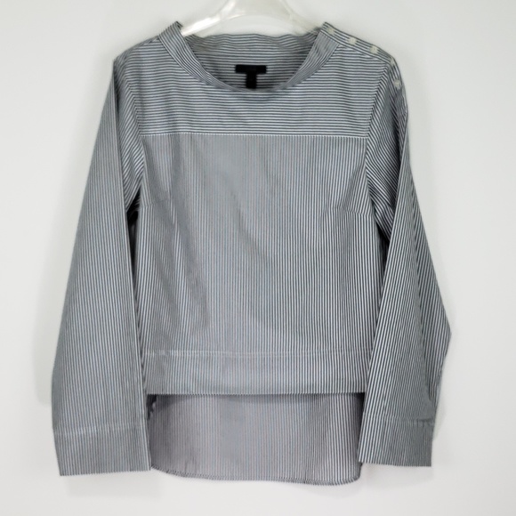 J. Crew Tops - J.Crew Funnelneck Black Stripped Shirt  - SZ 14
